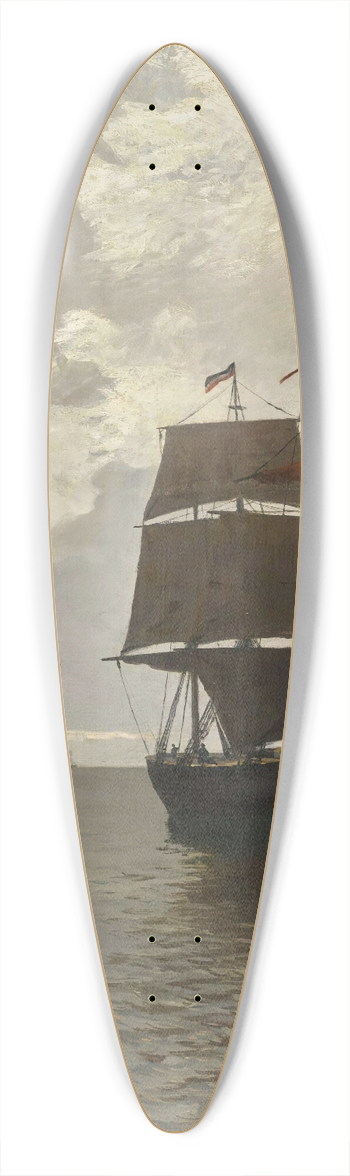 Walter Leistikow - Sailing Ships On The Baltic Sea 39.3 inch art pintail longboard deck