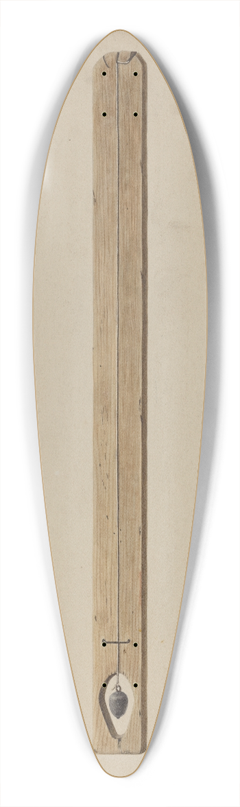 Walter Praefke - Plumb Line and Board 39.3 inch art pintail longboard deck