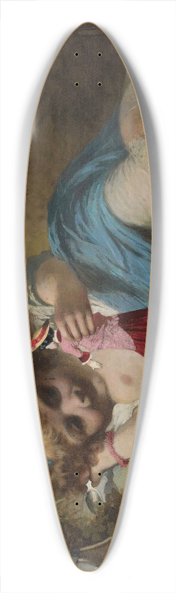 Wandalin Strzaecki - Girl with a doll  Convalescent 39.3 inch art pintail longboard deck