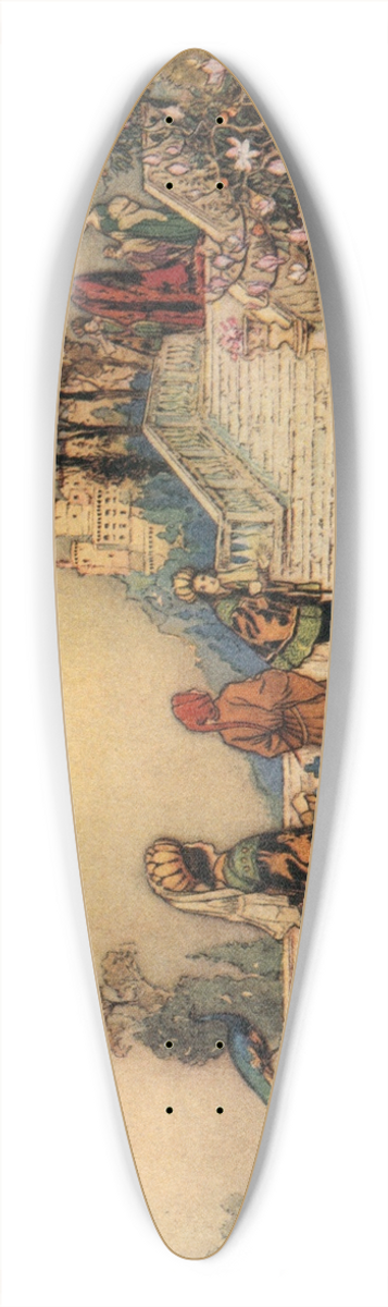 Warwick Goble - The Two Courtiers presenting Cienzo to the King 39.3 inch art pintail longboard deck