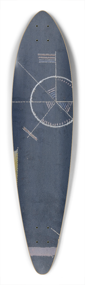 Wassily Kandinsky - Dull gray 39.3 inch art pintail longboard deck