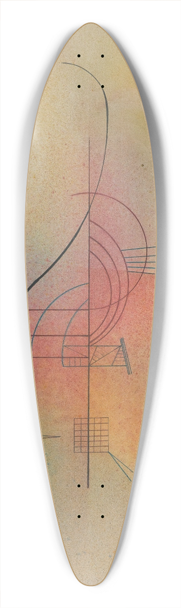 Wassily Kandinsky - Linie (Line) 39.3 inch art pintail longboard deck