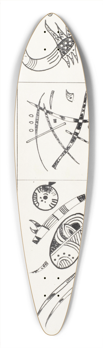 Wassily Kandinsky - Ohne Titel 39.3 inch art pintail longboard deck