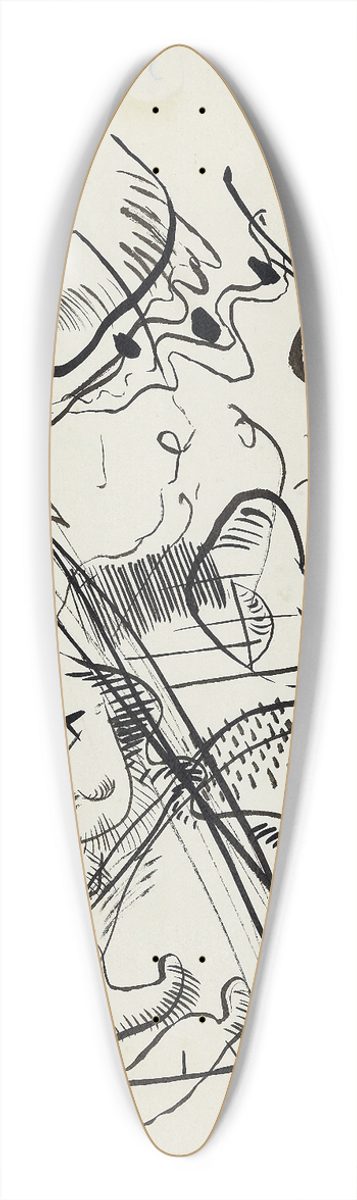 Wassily Kandinsky - Untitled 39.3 inch art pintail longboard deck