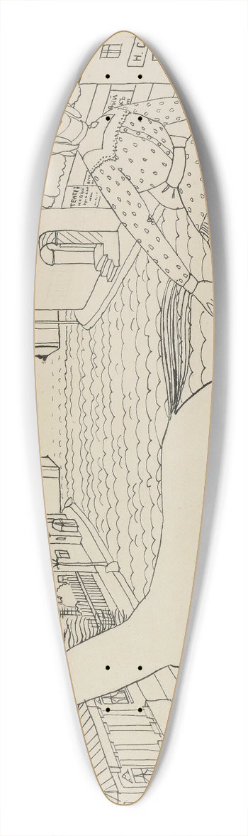 Wassily Kandinsky - Zeichnung mit Grner Dame (Drawing For with Green Lady) 39.3 inch art pintail longboard deck