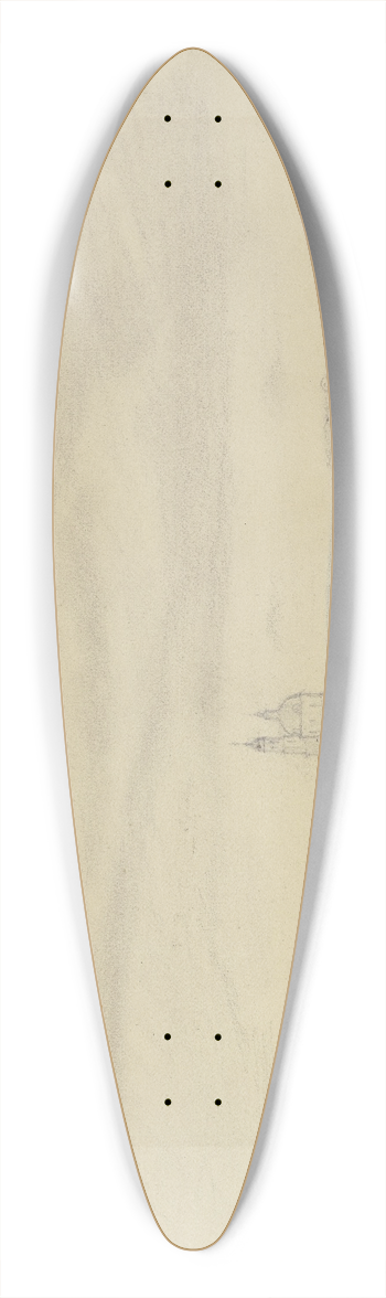 Wilhelm Amandus Beer - Ansicht einer in Russland gelegenen Landschaft mit einer Kirche 39.3 inch art pintail longboard deck
