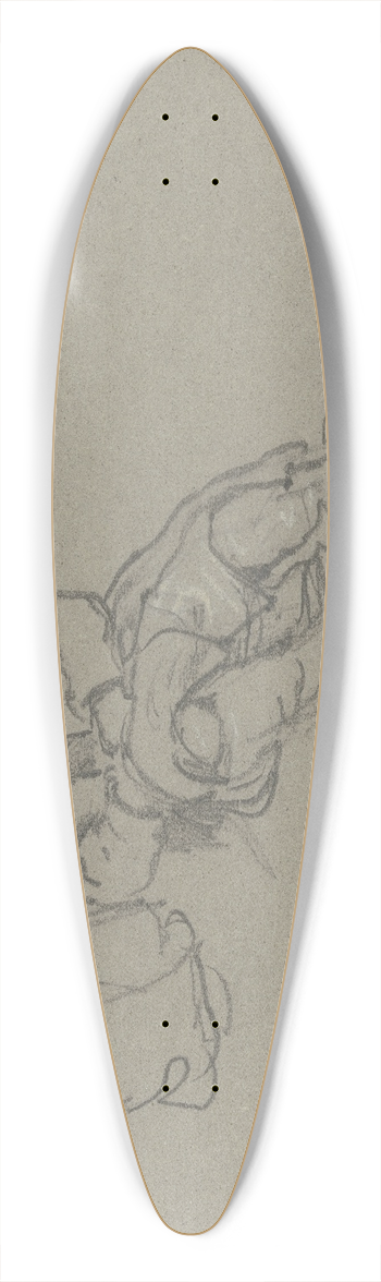 Wilhelm Amandus Beer - Knabe und Mdchen an einer Treppe sitzend 39.3 inch art pintail longboard deck