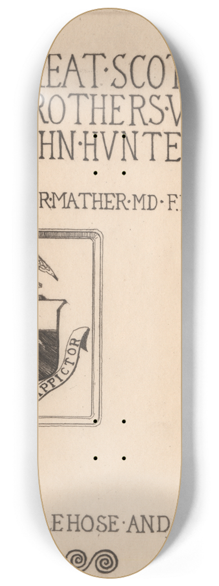 David Young Cameron - Title Page: William Hunters Coat of Arms 8.25 inch art skate deck