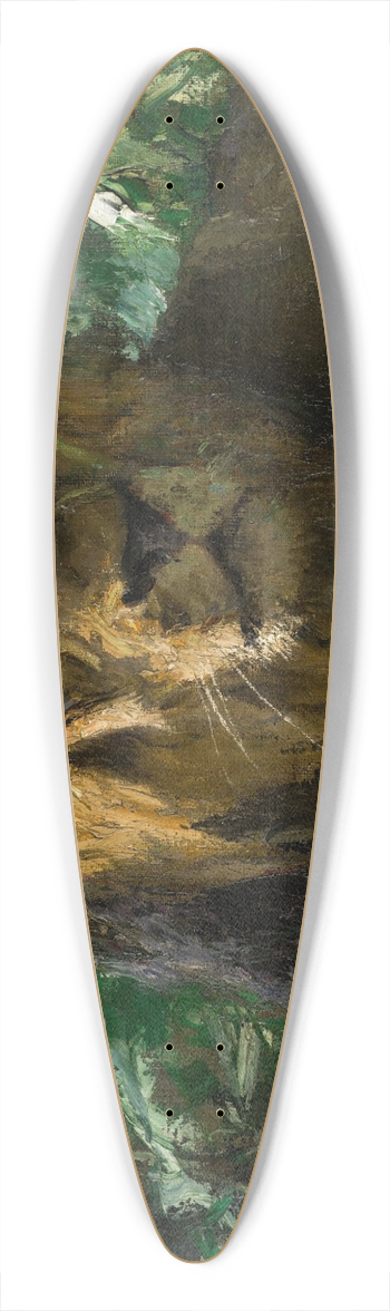 Wilhelm Kuhnert - Resting Lion 39.3 inch art pintail longboard deck