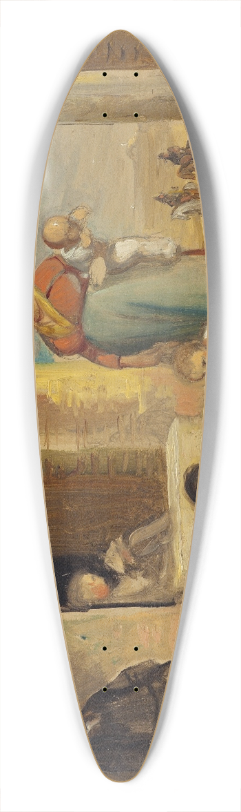 Wilhelm Marstrand - Child learning to walk 39.3 inch art pintail longboard deck