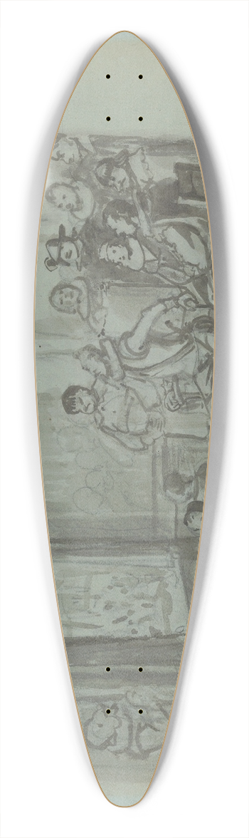 Wilhelm Marstrand - Don Quixote and Others Attending Master Peters Puppet Show 39.3 inch art pintail longboard deck