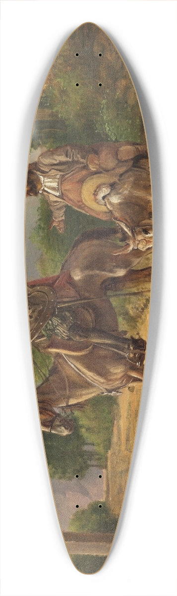 Wilhelm Marstrand - Don Quixote and Sancho Panza at a crossroad 39.3 inch art pintail longboard deck