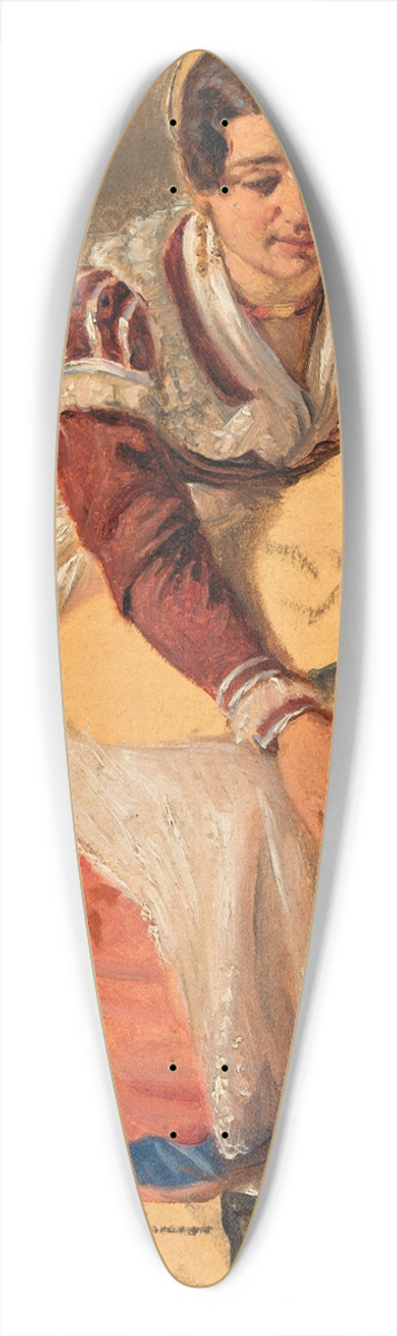 Wilhelm Marstrand - Roman woman with a child. Study for The St. Anthony Feast Day in Rome 39.3 inch art pintail longboard deck