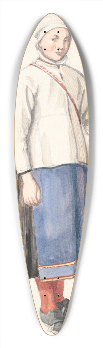 Wilhelm Marstrand - Stende svensk bondepige 39.3 inch art pintail longboard deck