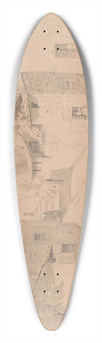 Wilhelm Marstrand - Via Piave med La Porta Su i Olevano Romano 39.3 inch art pintail longboard deck