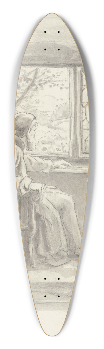 Wilhelm Steinhausen - Two standing men 39.3 inch art pintail longboard deck