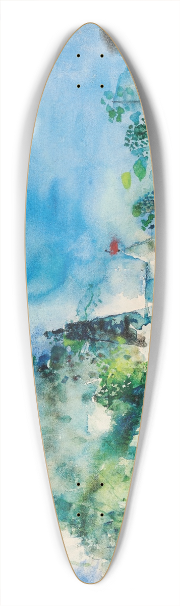 Wilhelm Thny - Castle with red towers 39.3 inch art pintail longboard deck