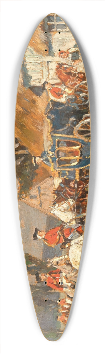 Wilhelm Velten - A Post Coach Resting 39.3 inch art pintail longboard deck
