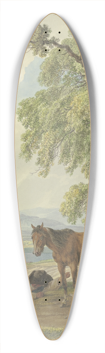 Wilhelm von Kobell - Ruhender Bauer mit seinem Pferd neben dem gepflgten Acker 39.3 inch art pintail longboard deck