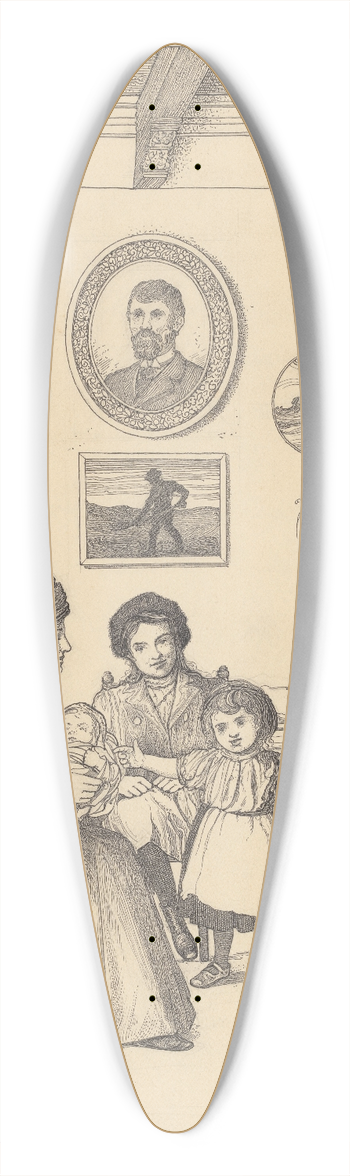 Willem Pothast - Gezelschap met baby 39.3 inch art pintail longboard deck