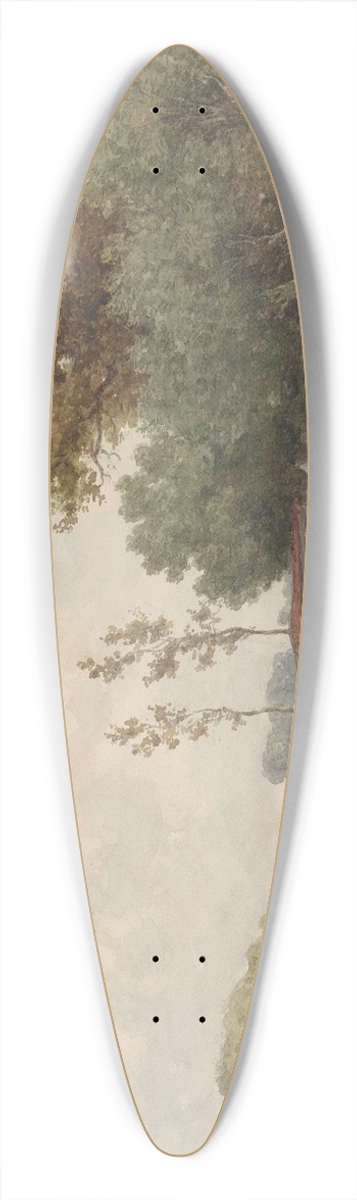 Willem Roelofs - Landschap met water en eenden 39.3 inch art pintail longboard deck
