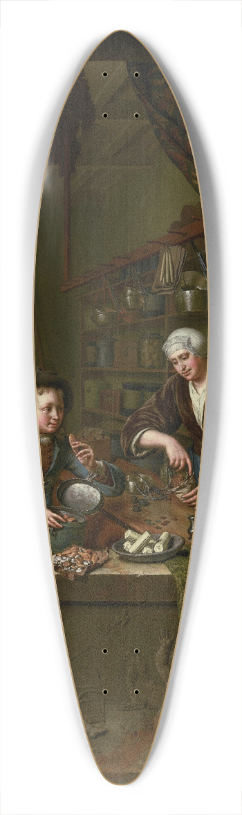 Willem Van Mieris - A Grocers Shop 39.3 inch art pintail longboard deck