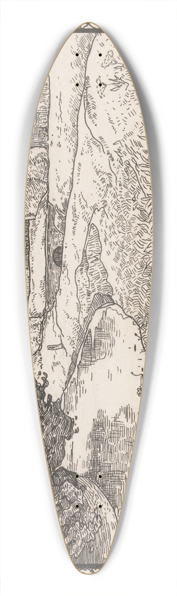 Willem Wenckebach - Grasland met water en boerderij 39.3 inch art pintail longboard deck