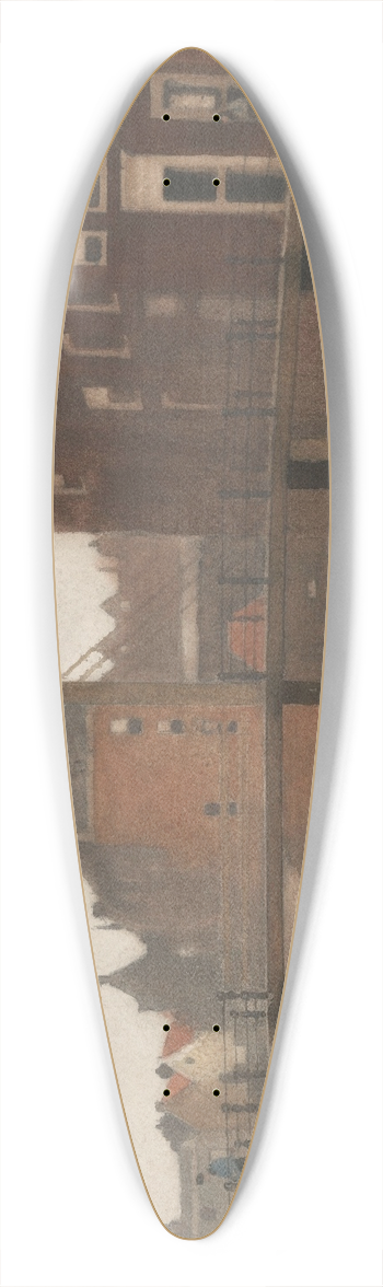 Willem Witsen - Gezicht op Uilenburg te Amsterdam 39.3 inch art pintail longboard deck