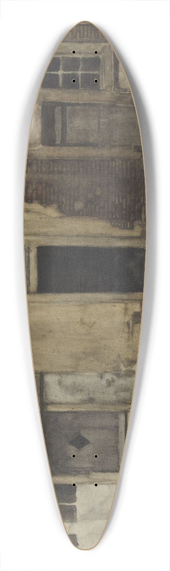 Willem Witsen - Huizen aan een gracht 39.3 inch art pintail longboard deck