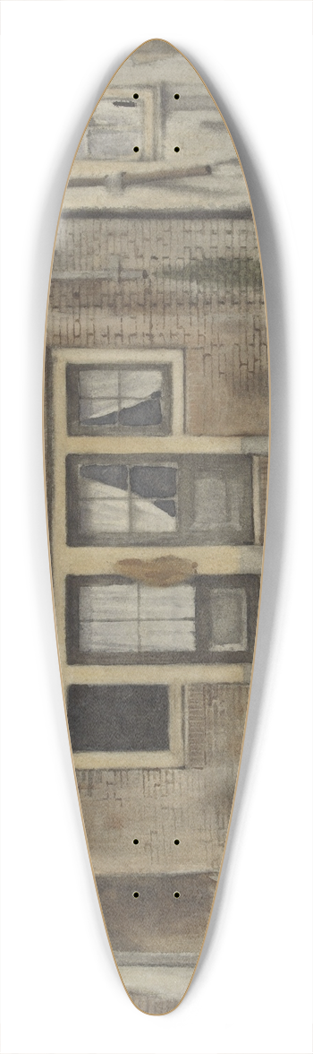 Willem Witsen - Huizen aan een gracht te Amsterdam 39.3 inch art pintail longboard deck