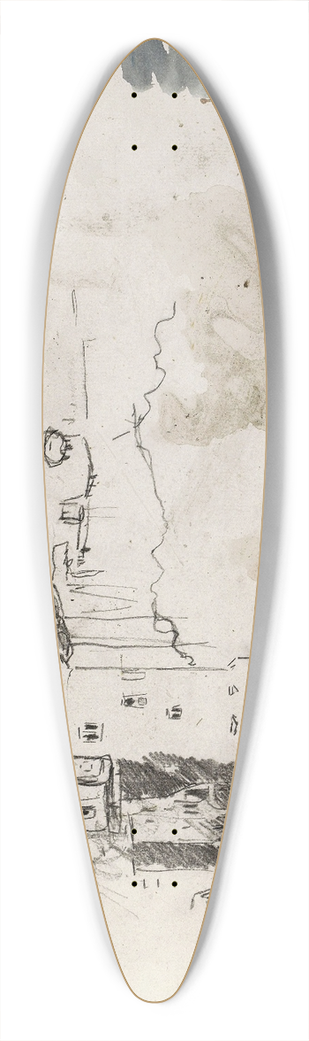Willem Witsen - Oudeschans met de Montelbaanstoren, gezien vanaf de Kikkerbilsluis 39.3 inch art pintail longboard deck