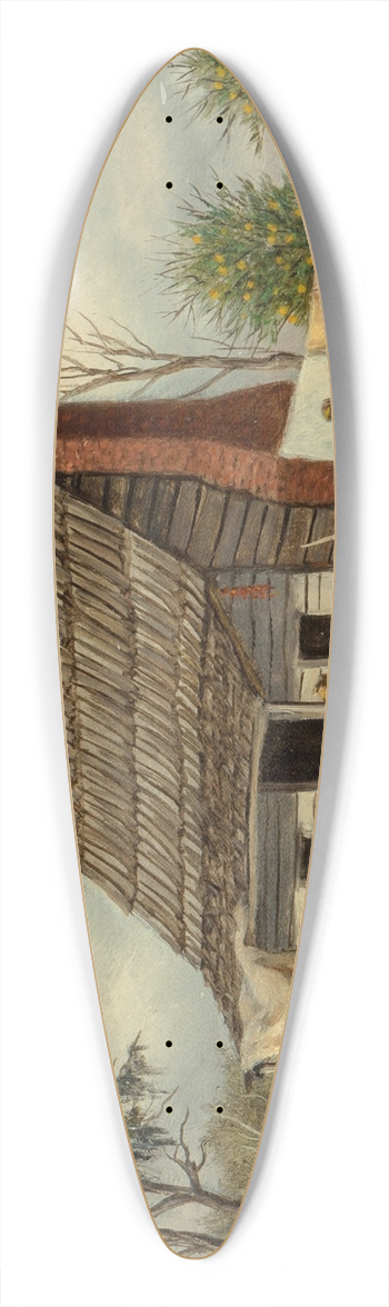 William Aiken Walker - Cabin Scene 39.3 inch art pintail longboard deck
