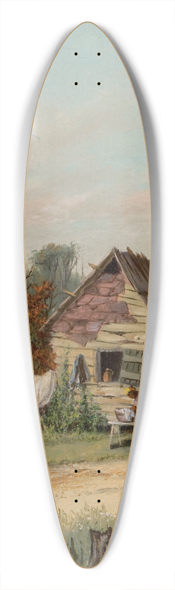 William Aiken Walker - Rickety Ole Cabin 39.3 inch art pintail longboard deck