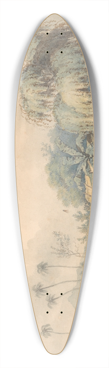 William Alexander - Natives of Cochin Playing Shuttlecock in China 39.3 inch art pintail longboard deck