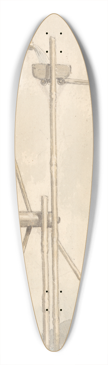 William Alexander - Section of a Wheel for Elevating Water 39.3 inch art pintail longboard deck