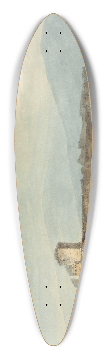 William Alfred Delamotte - A Bridge over the Arno 39.3 inch art pintail longboard deck