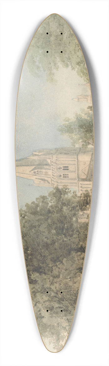 William Alfred Delamotte - Christ Church, Canons Garden, Oxford 39.3 inch art pintail longboard deck