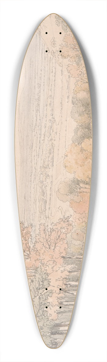 William Alfred Delamotte - View from Stokenchurch Hill, Buckinghamshire 39.3 inch art pintail longboard deck