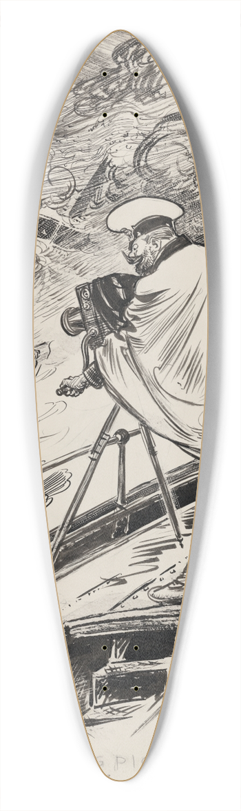 William Allen Rogers - A moving picture 39.3 inch art pintail longboard deck