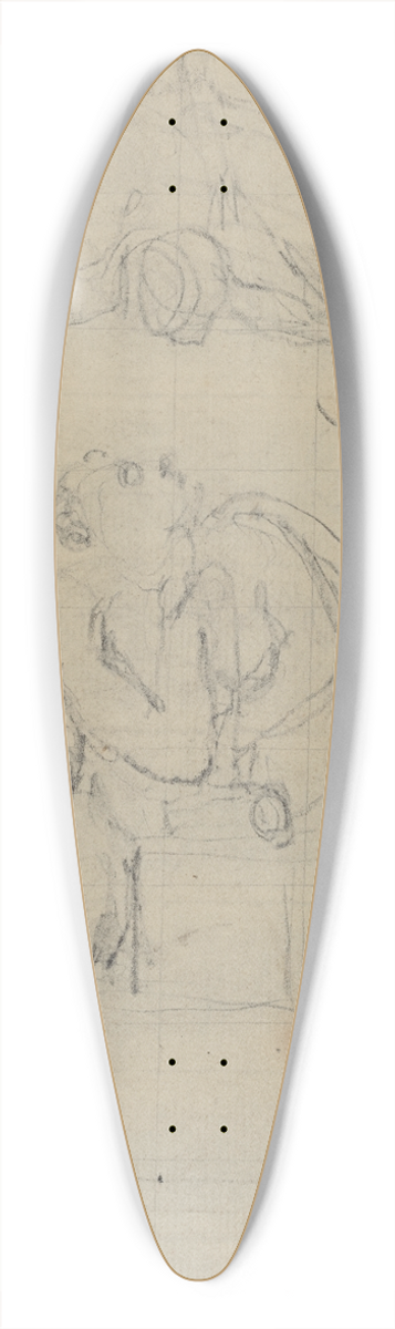 William Blake - Los and His Spectre (verso) 39.3 inch art pintail longboard deck