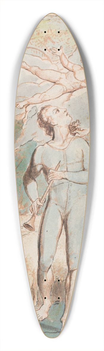 William Blake - Pl. 1  Frontispiece 39.3 inch art pintail longboard deck