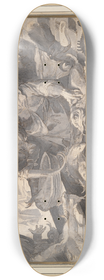 After Joachim Anthonisz Wtewael - FishMarket 8.25 inch art skate deck