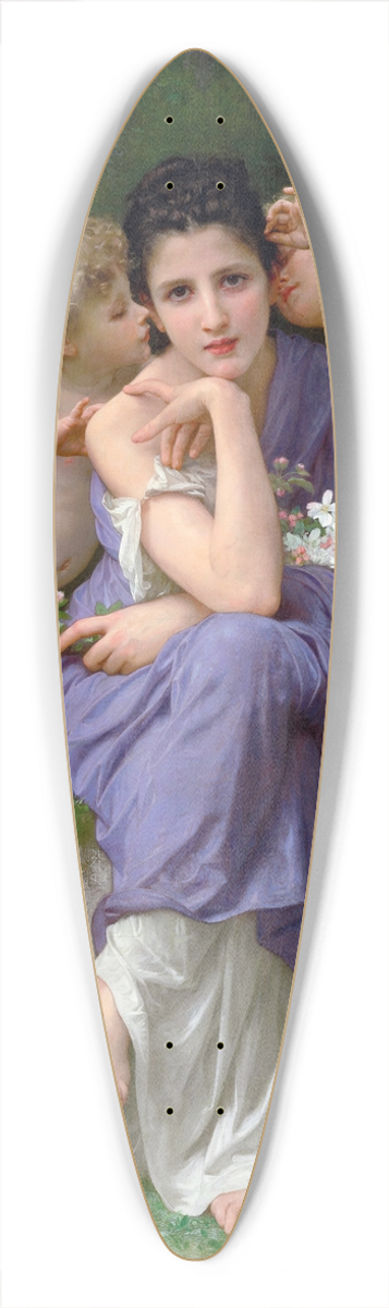William Bouguereau - Chansons de printemps 39.3 inch art pintail longboard deck
