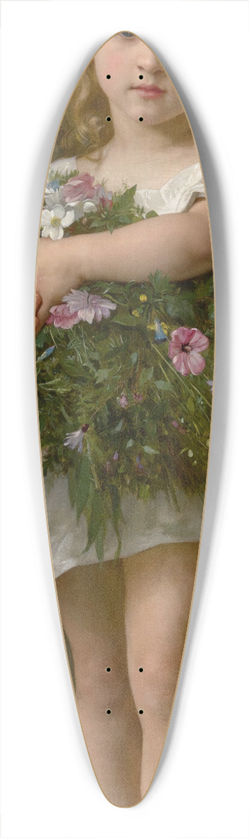 William Bouguereau - Fleurs De Printemps 39.3 inch art pintail longboard deck