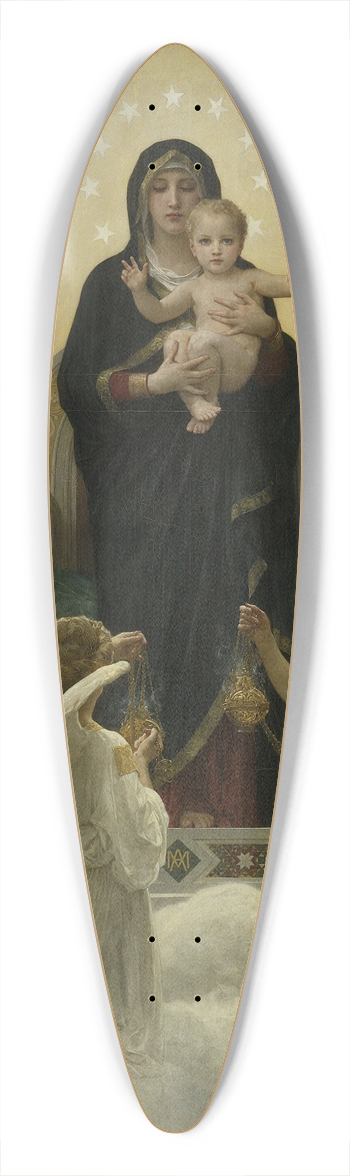 William Bouguereau - La Vierge aux anges 39.3 inch art pintail longboard deck