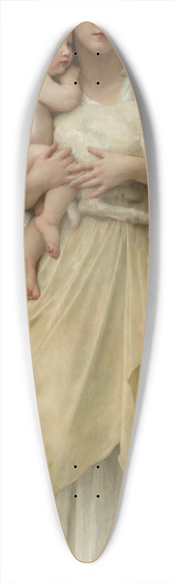 William Bouguereau - Les Agneaux 39.3 inch art pintail longboard deck