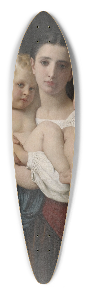 William Bouguereau - The Elder Sister 39.3 inch art pintail longboard deck