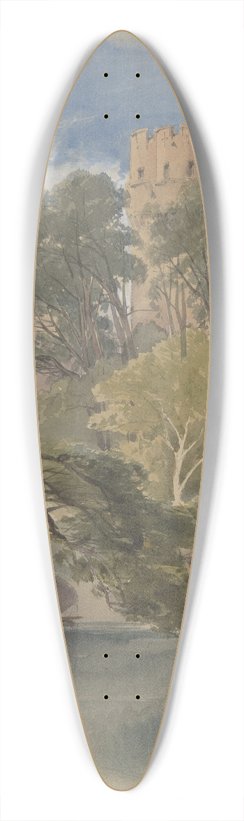 William Callow - Caesars Tower, Warwick Castle 39.3 inch art pintail longboard deck