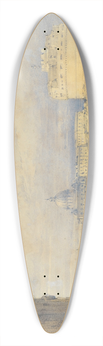 William Callow - Castel SantAngelo, Rome 39.3 inch art pintail longboard deck