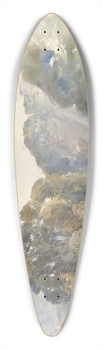 William Callow - On the Wharfe, Bolton Abbey 39.3 inch art pintail longboard deck